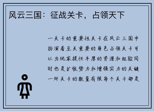 风云三国：征战关卡，占领天下